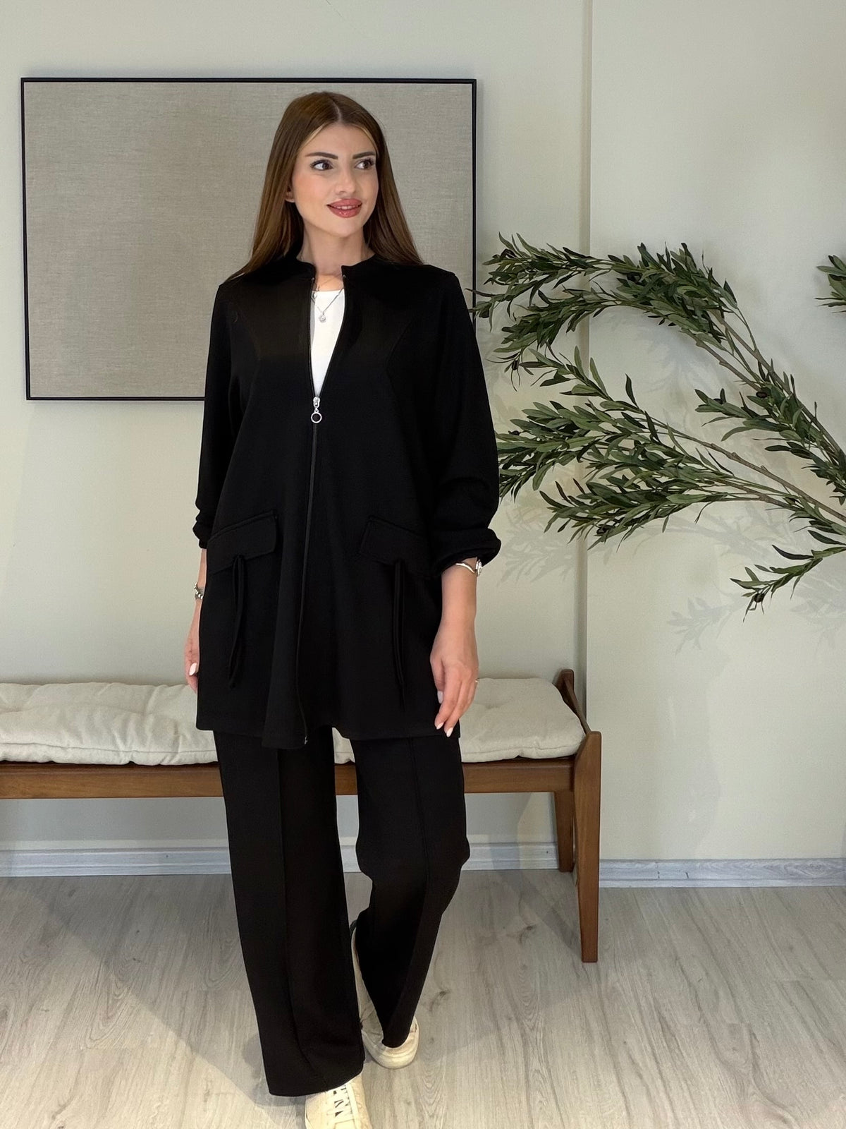 MONICA Cep Detaylı Takım Siyah