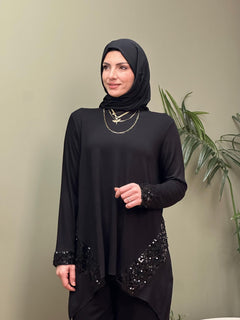 %100 PAMUK TASARIM PAYETLİ TUNİK