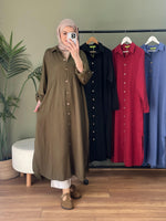 %100 Pamuk Tensel Tunik Haki