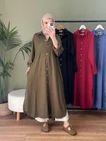 %100 Pamuk Tensel Tunik Haki