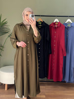 %100 Pamuk Tensel Tunik Haki