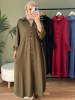 %100 Pamuk Tensel Tunik Haki