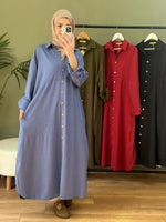 %100 Pamuk Tensel Tunik İndigo Mavi