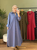 %100 Pamuk Tensel Tunik İndigo Mavi