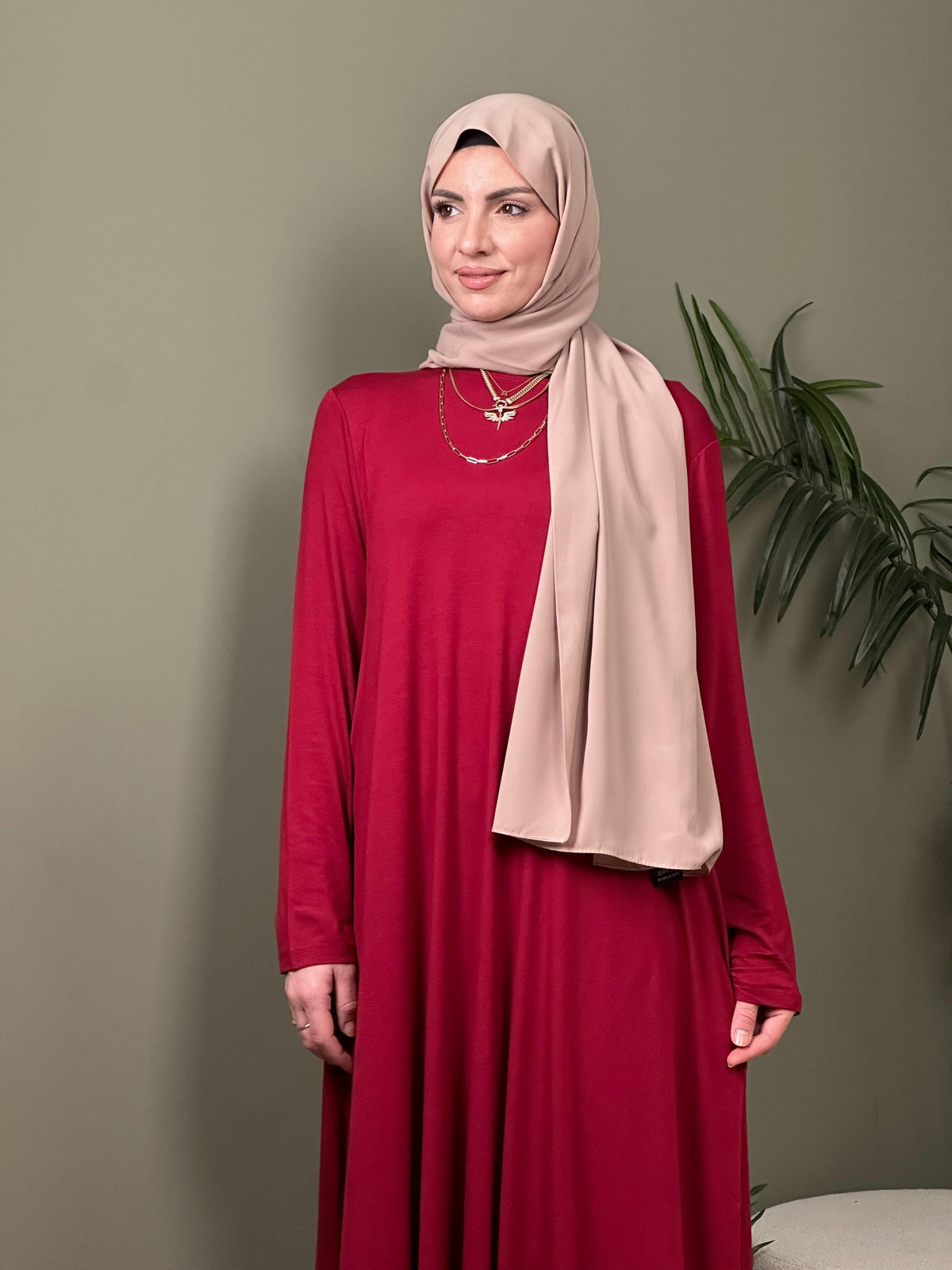 %100 PAMUKLU SWEAT ELBİSE BORDO