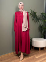 %100 PAMUKLU SWEAT ELBİSE BORDO