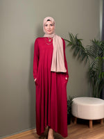 %100 PAMUKLU SWEAT ELBİSE BORDO