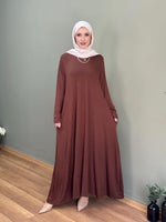 %100 PAMUKLU SWEAT ELBİSE KAHVE