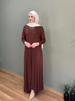 %100 PAMUKLU SWEAT ELBİSE KAHVE