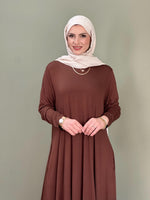 %100 PAMUKLU SWEAT ELBİSE KAHVE
