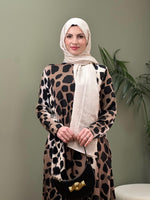 %100 PAMUKLU SWEAT ELBİSE LEOPAR DESEN