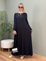 %100 PAMUKLU SWEAT ELBİSE SİYAH