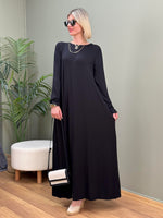 %100 PAMUKLU SWEAT ELBİSE SİYAH