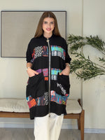 DOLCE Özel Tasarım Fermuarlı Tunik Harfli Model Siyah
