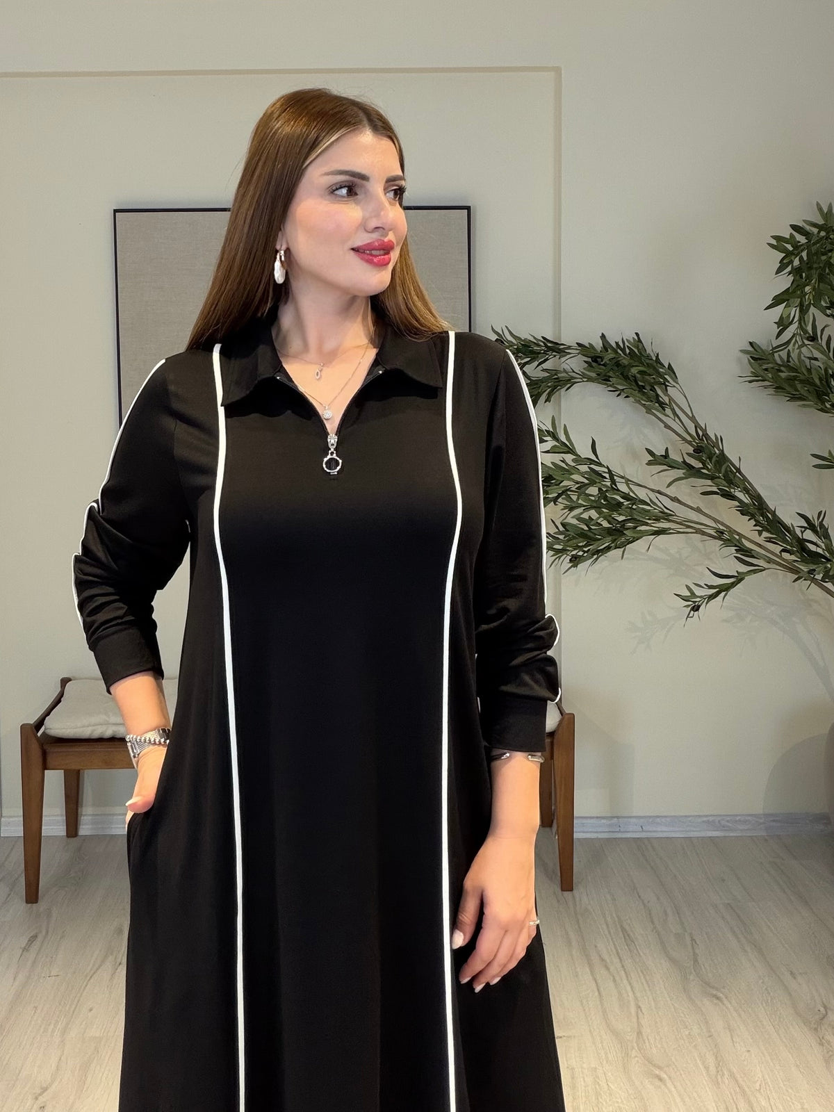 Ruby Biye Detaylı Elbise Siyah