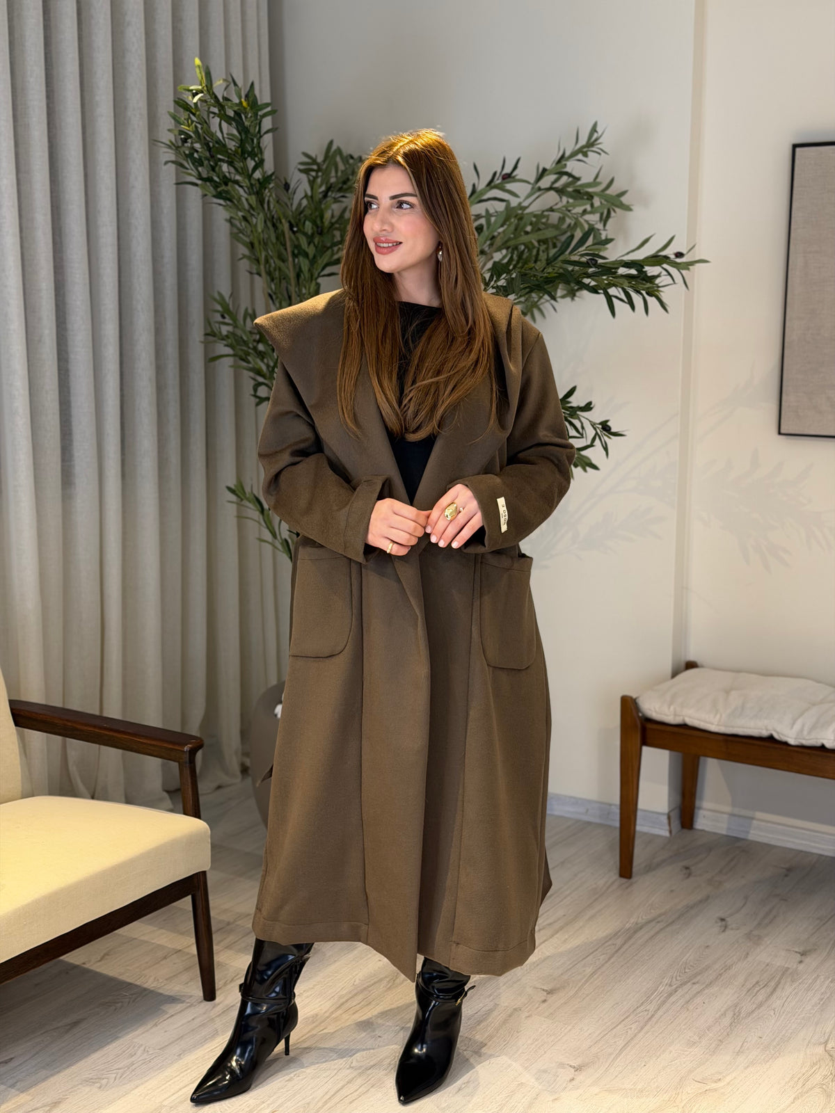 Ace | So Luxury Özel Üretim Yün Kaşe Kaban Haki