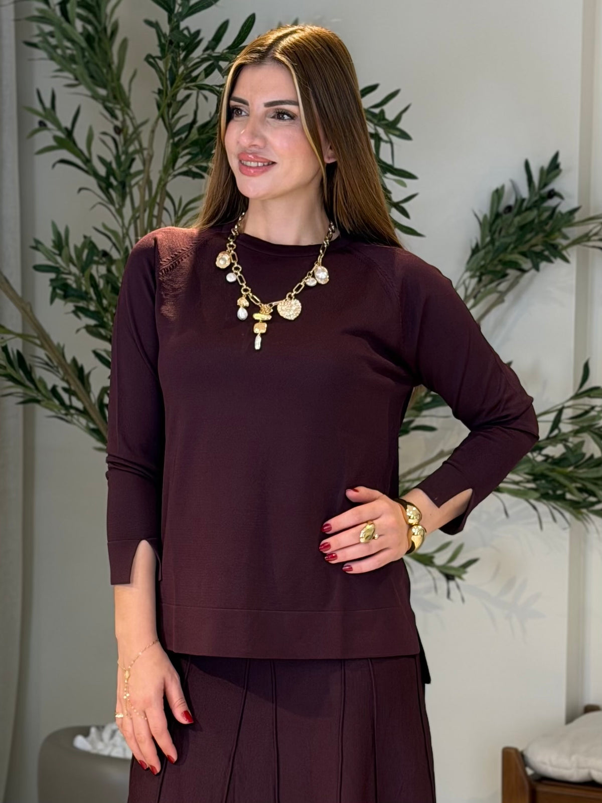 Ace | So Atelier Özel Üretim Merserize Triko Basic Tunik Mürdüm