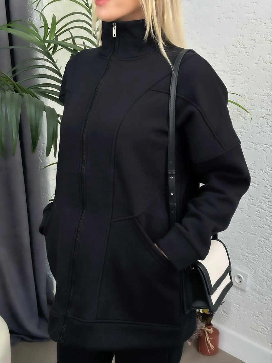 3 İPLİK ŞARDONLU HIRKA SİYAH