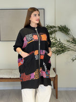 DOLCE Özel Tasarım Fermuarlı Tunik Desenli Model Siyah