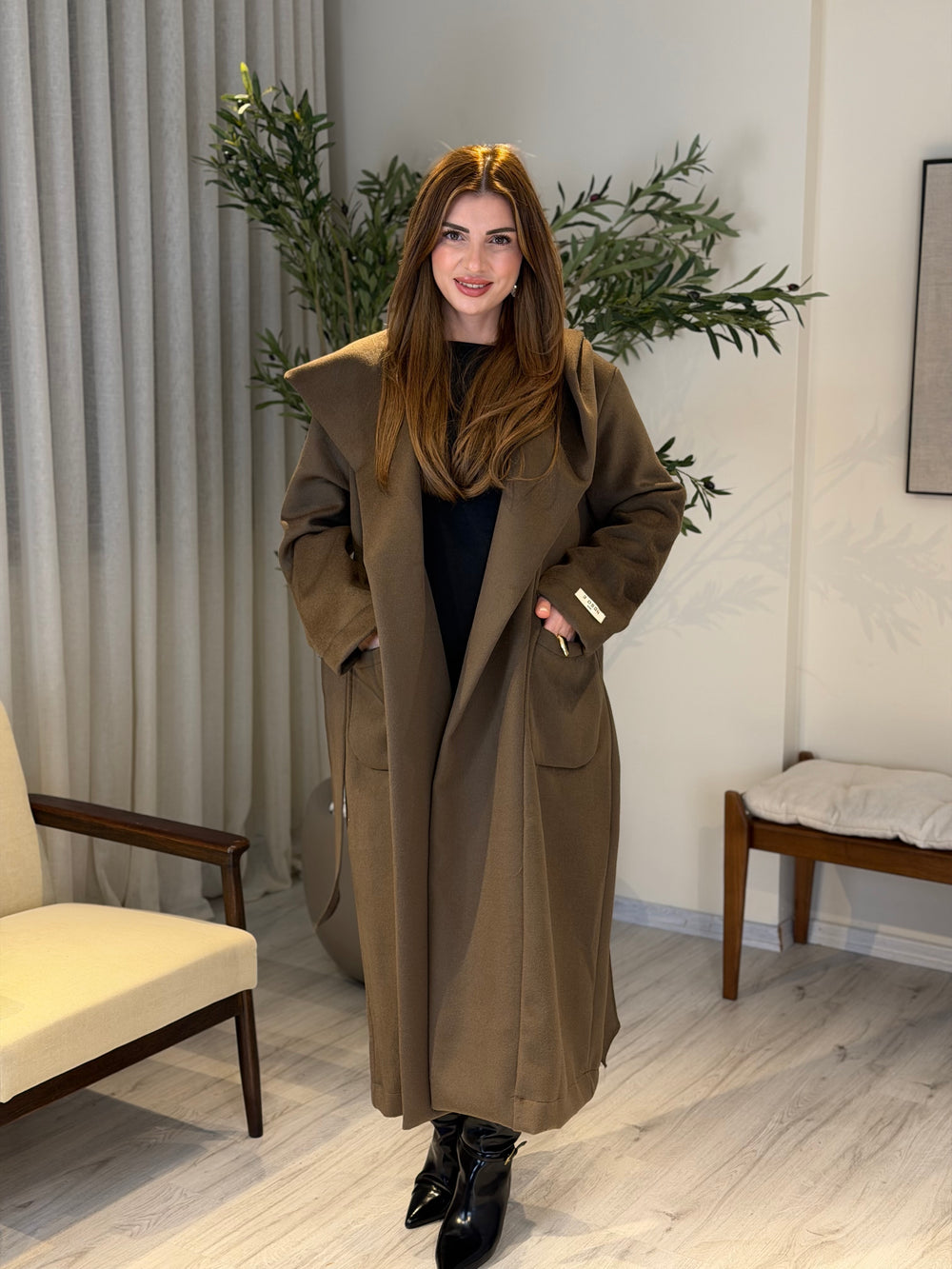 Ace | So Luxury Özel Üretim Yün Kaşe Kaban Haki