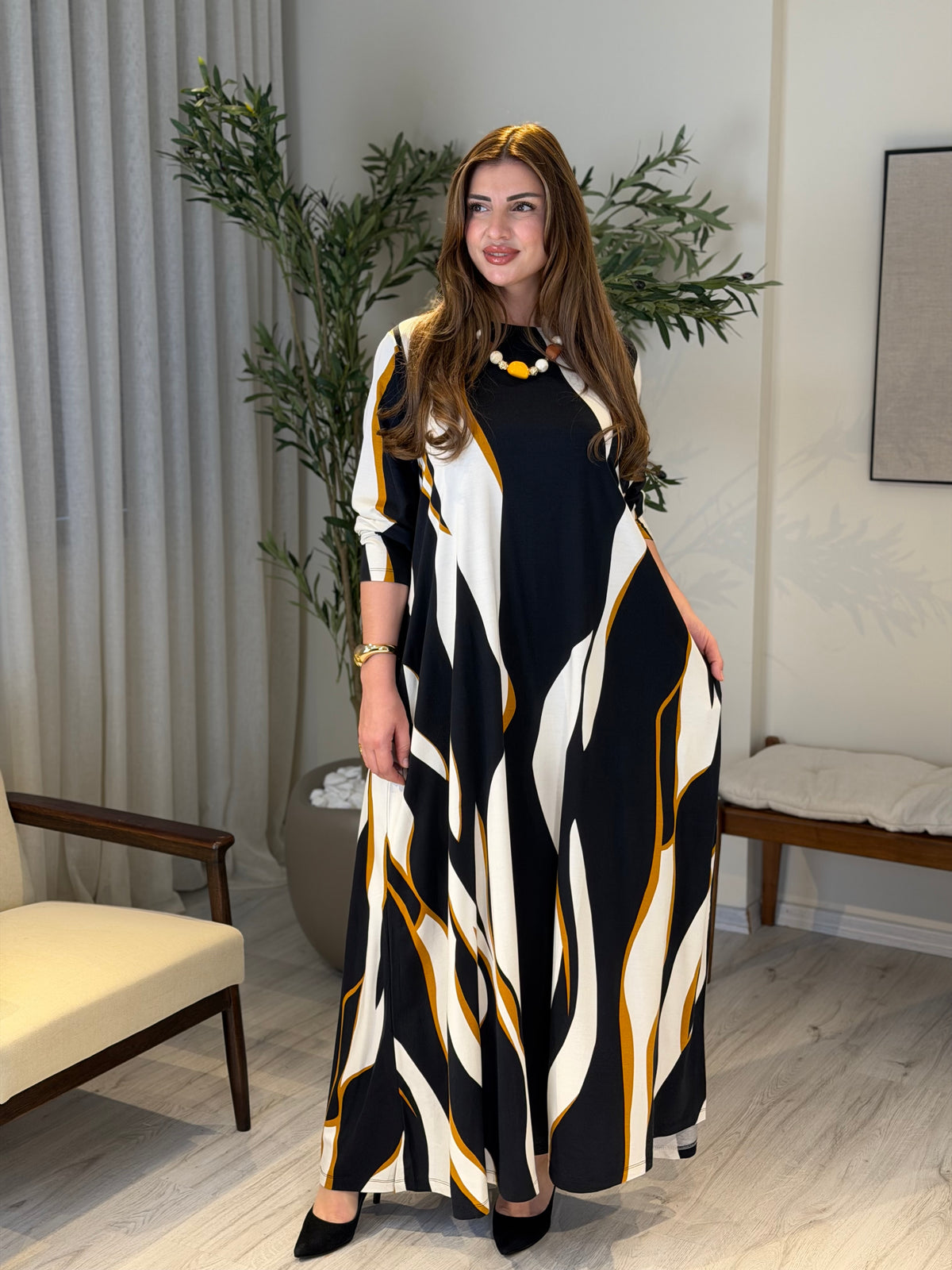KRİSTAL INFINITY A Kesim Elbise | Ebru Desen