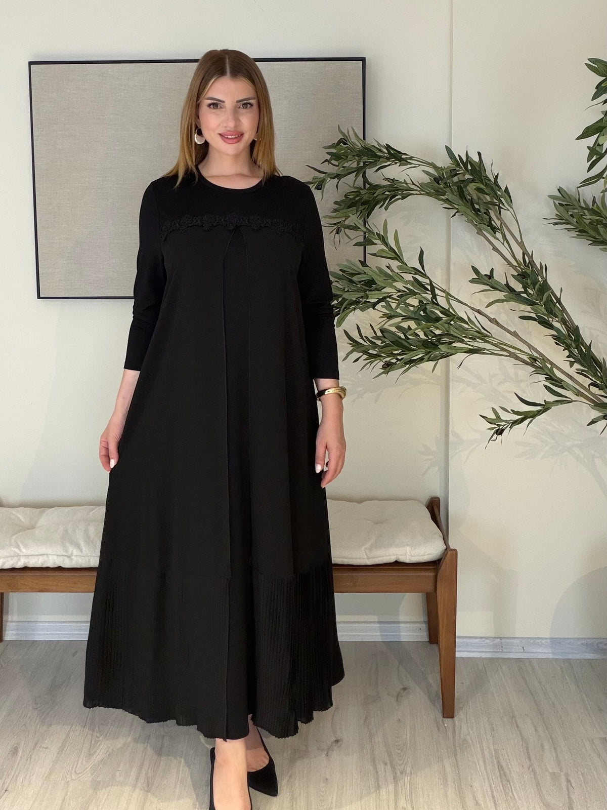 LİDYA Şifon Detaylı Elbise