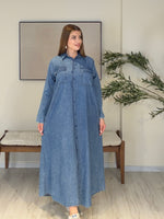 Denim Gömlek Elbise | Mavi