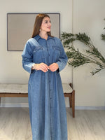 Denim Gömlek Elbise | Mavi