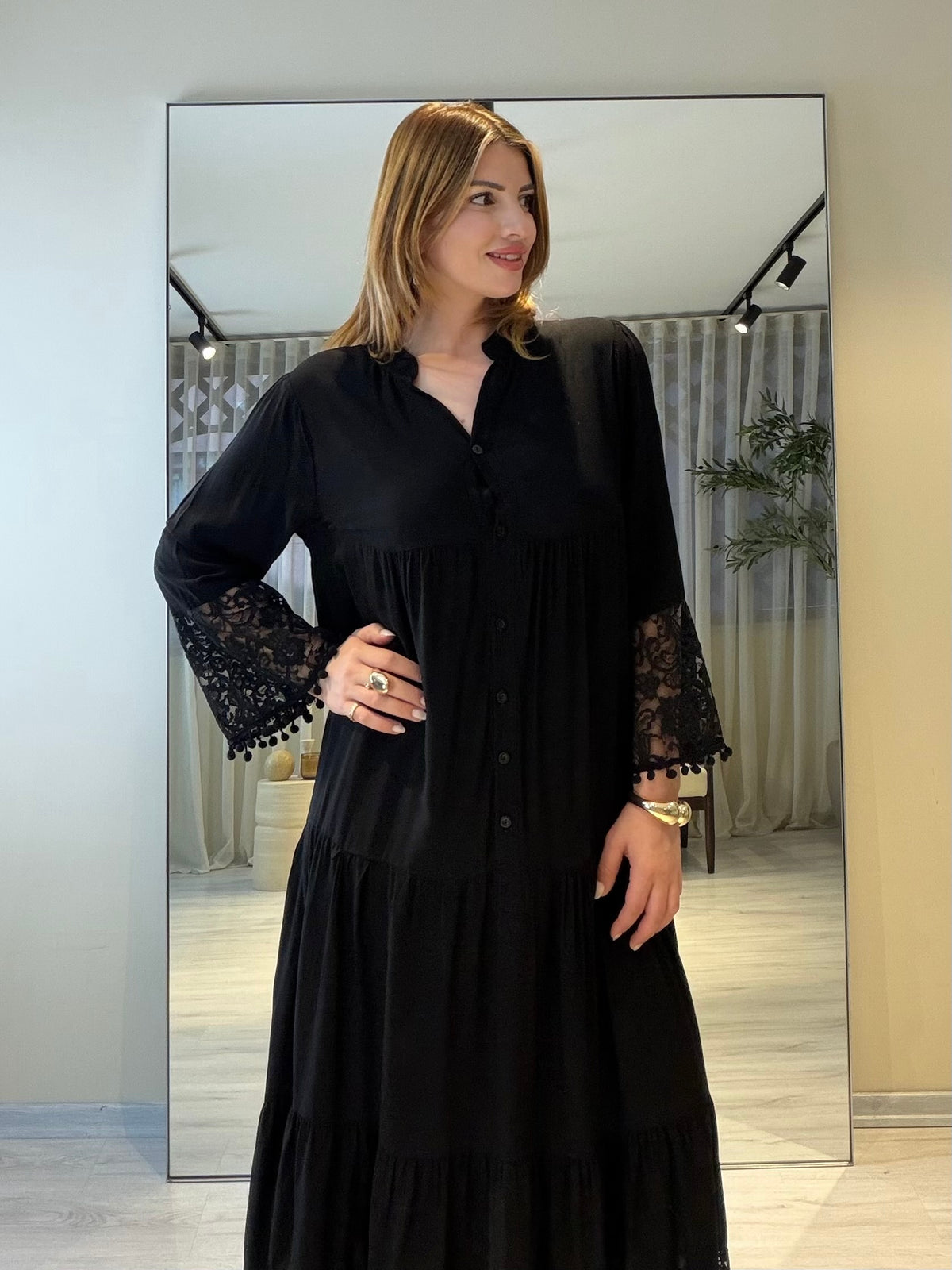 LAVENZA Dantel Detaylı Elbise 🖤