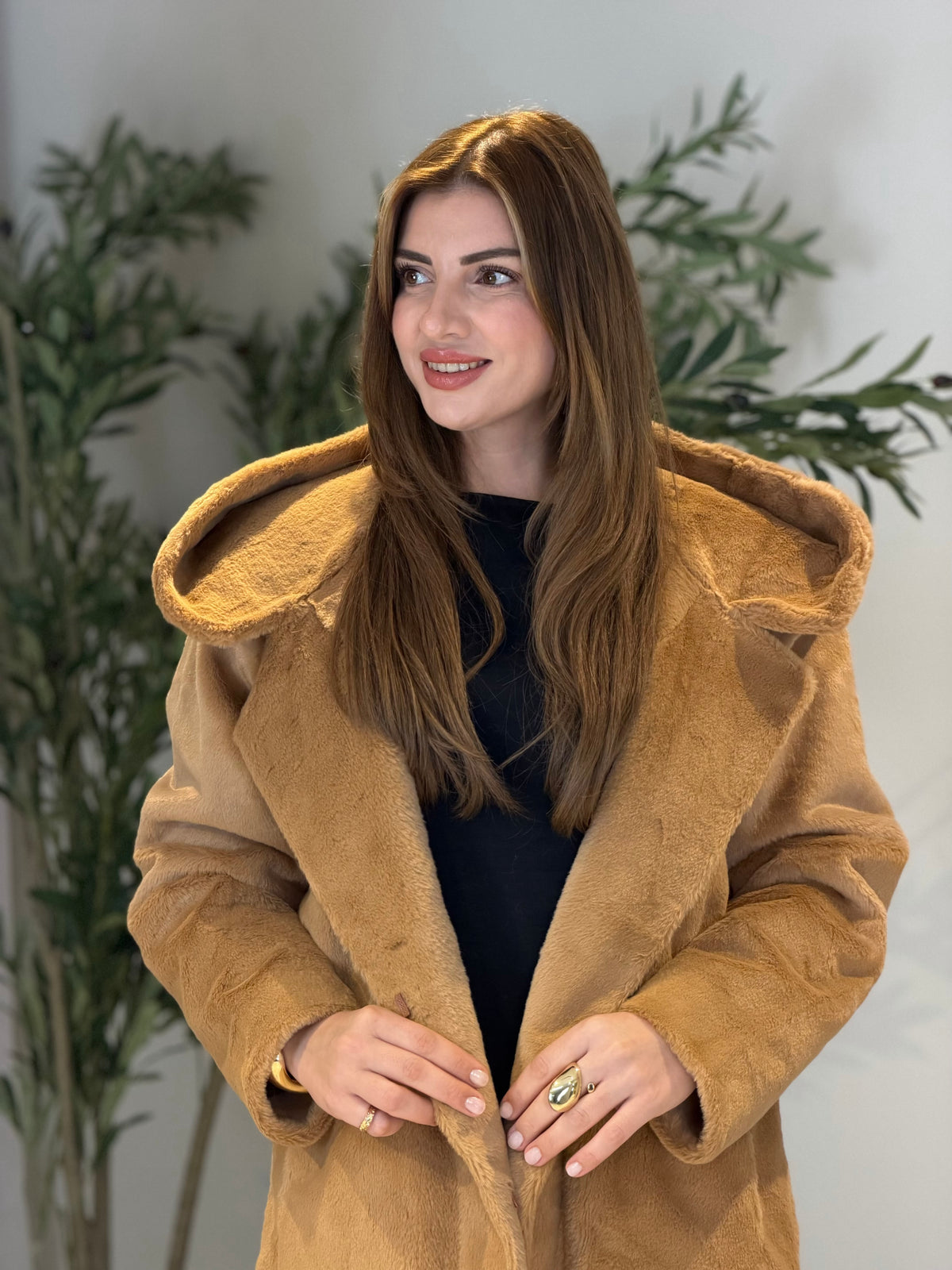 Ace | So Luxury Özel Üretim Uzun Kürk Taba