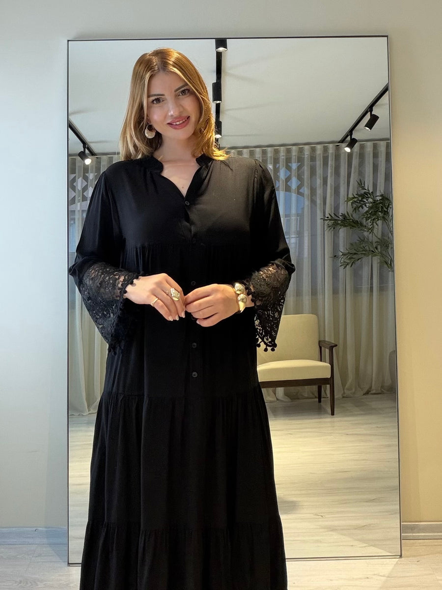 LAVENZA Dantel Detaylı Elbise 🖤