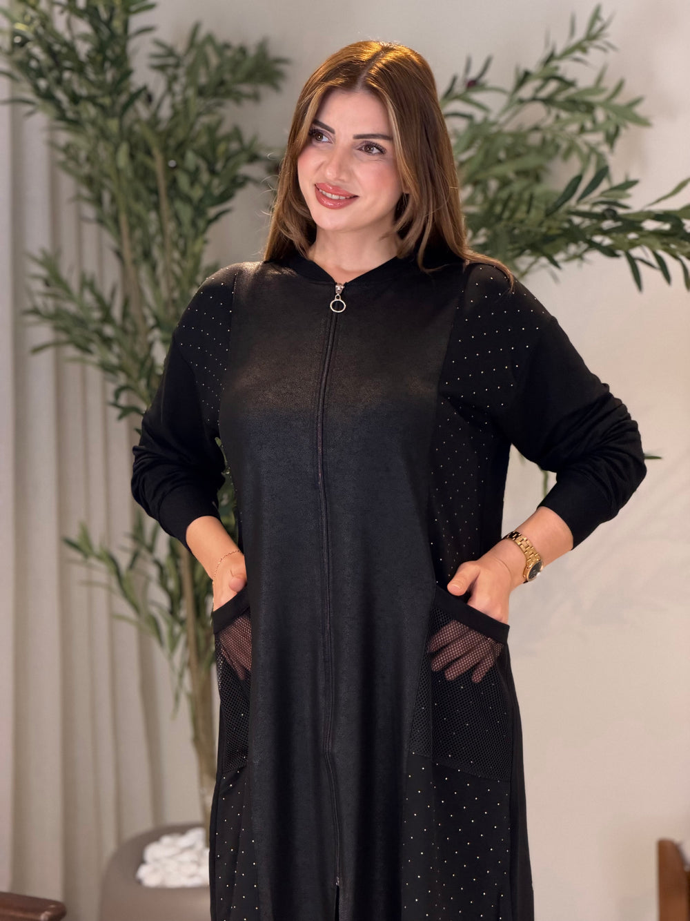 GLAMOUR Işıltı Ve File Cep Detaylı Basic Kap