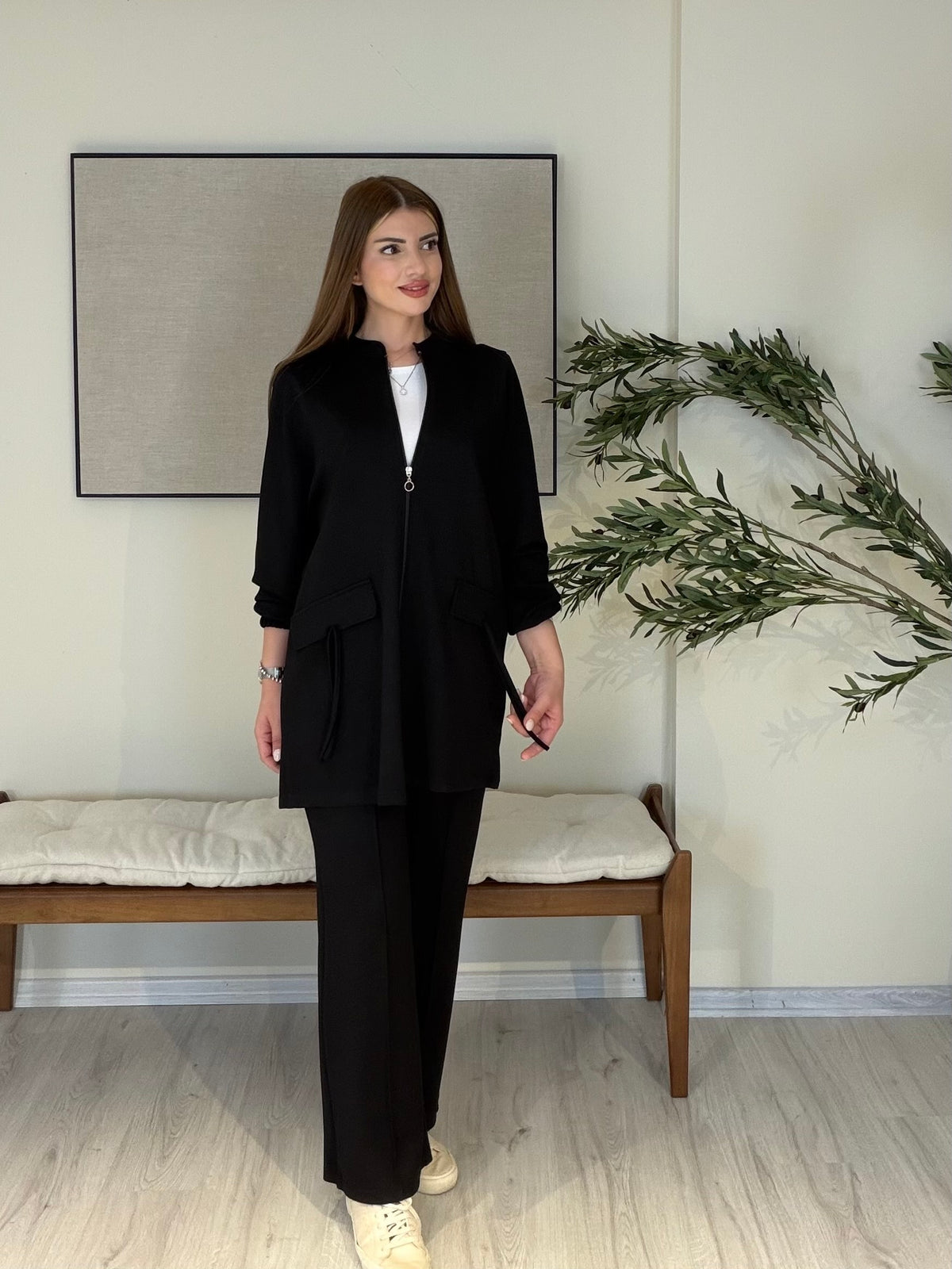 MONICA Cep Detaylı Takım Siyah