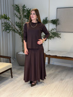 Ace | So Atelier Özel Üretim Merserize Triko Basic Tunikli Etek Takım Acı Kahve