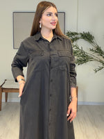 Denim Gömlek Elbise | Antrasit