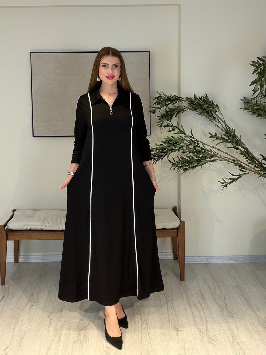Ruby Biye Detaylı Elbise Siyah
