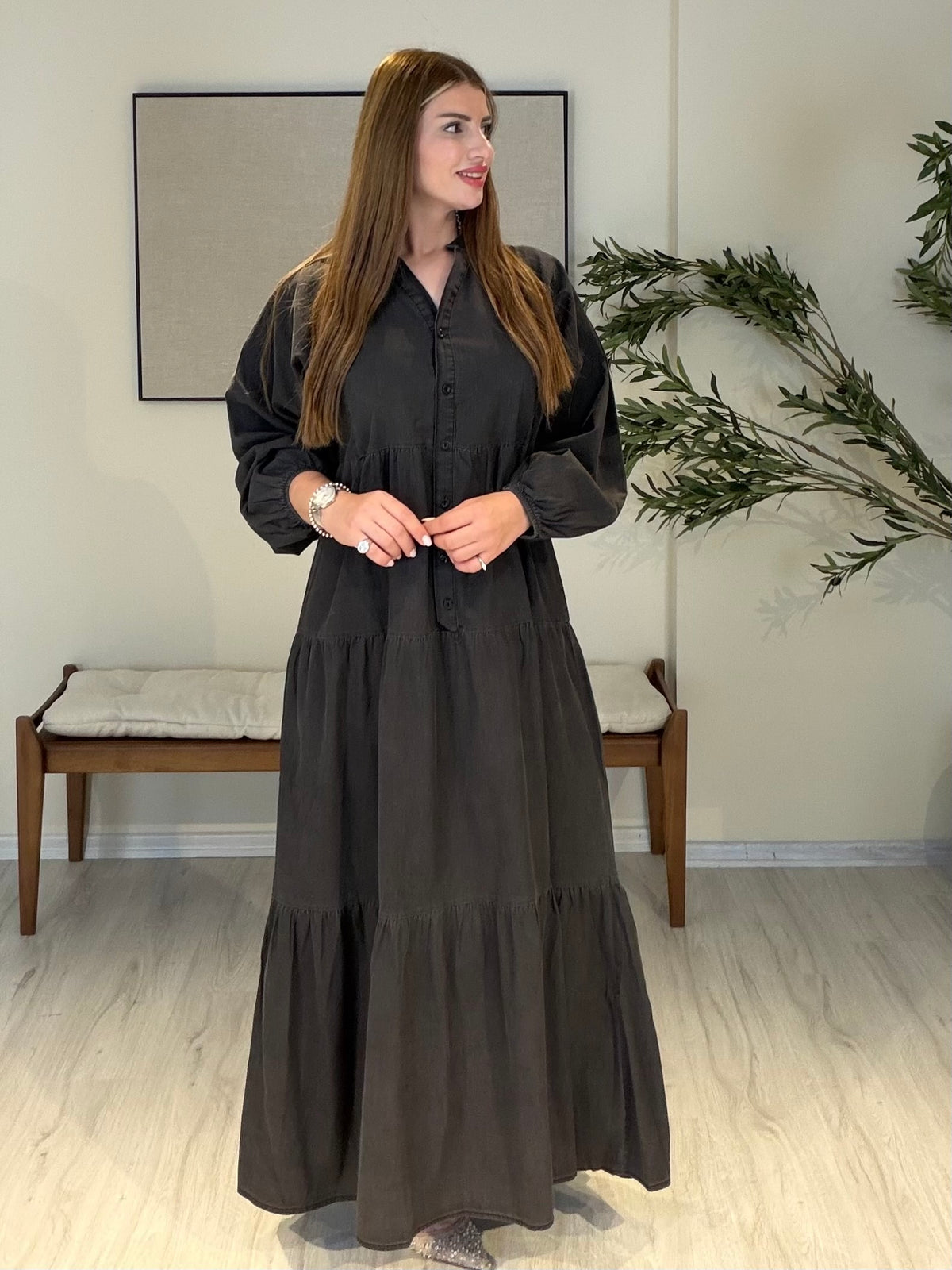 MALTA Denim Elbise | Antrasit