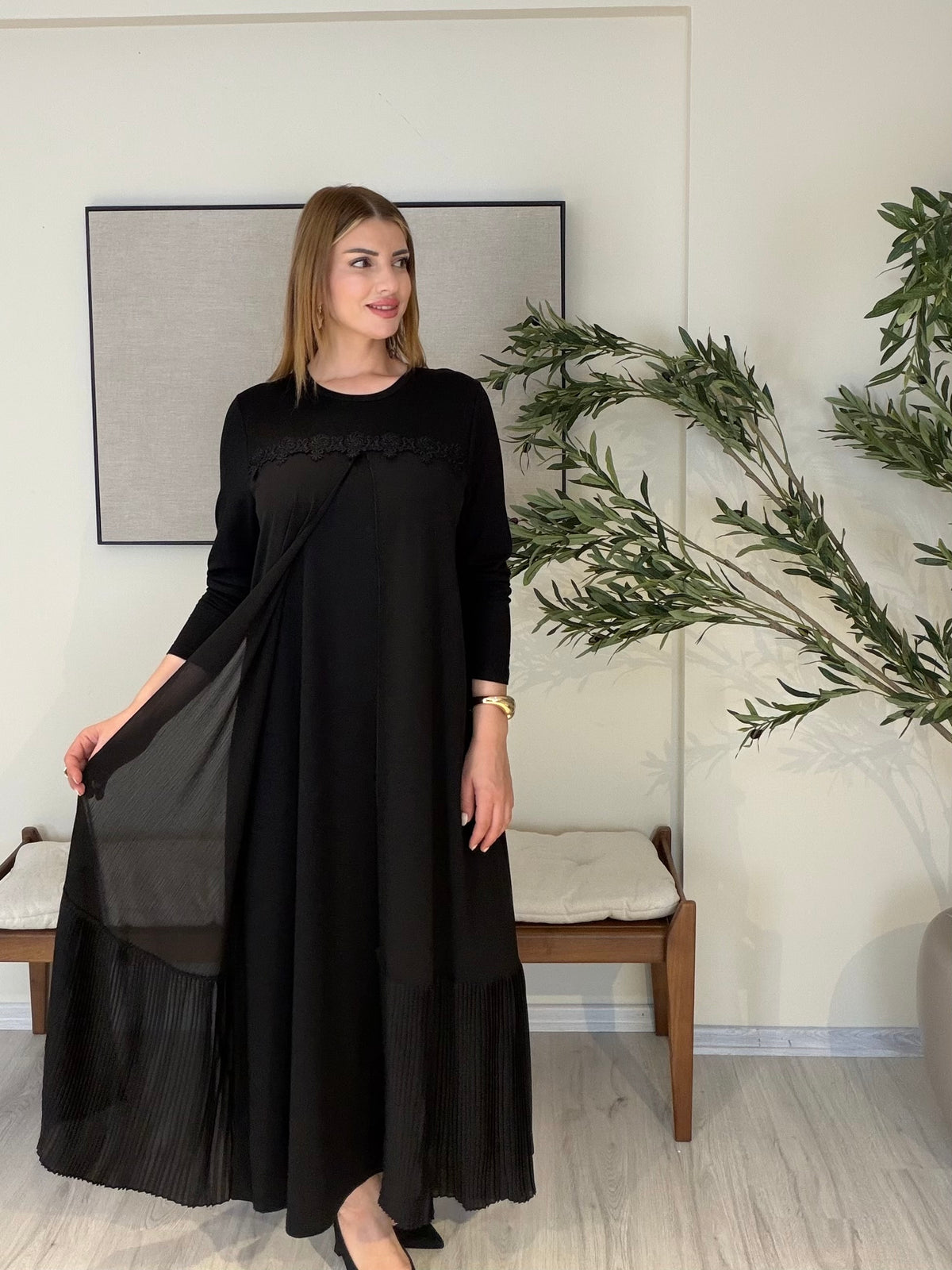 LİDYA Şifon Detaylı Elbise