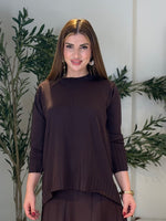 Ace | So Atelier Özel Üretim Merserize Triko Basic Fitilli Tunik Acı Kahve