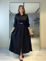 LAVEN🖤Gold Kemerli Elbise