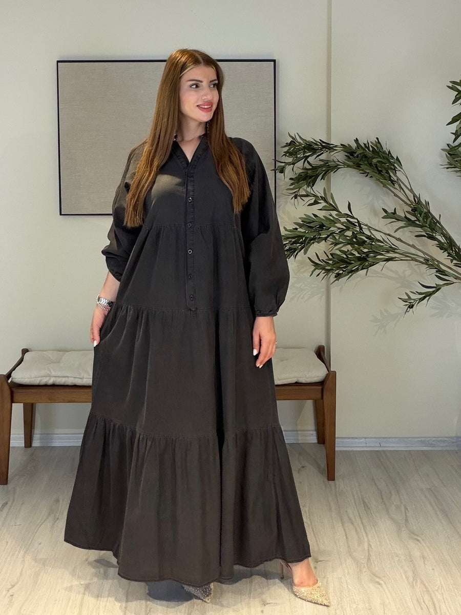 MALTA Denim Elbise | Antrasit