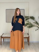 ATELIER NOIR | Signature Süet Etek & Modal Bluz Takım Lacivert