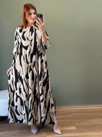 A KESİM İKİ İPLİK PAMUKLU ELBİSE ZEBRA DESEN