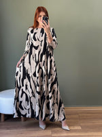 A KESİM İKİ İPLİK PAMUKLU ELBİSE ZEBRA DESEN