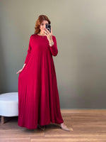 A KESİM PAMUKLU ELBİSE BORDO