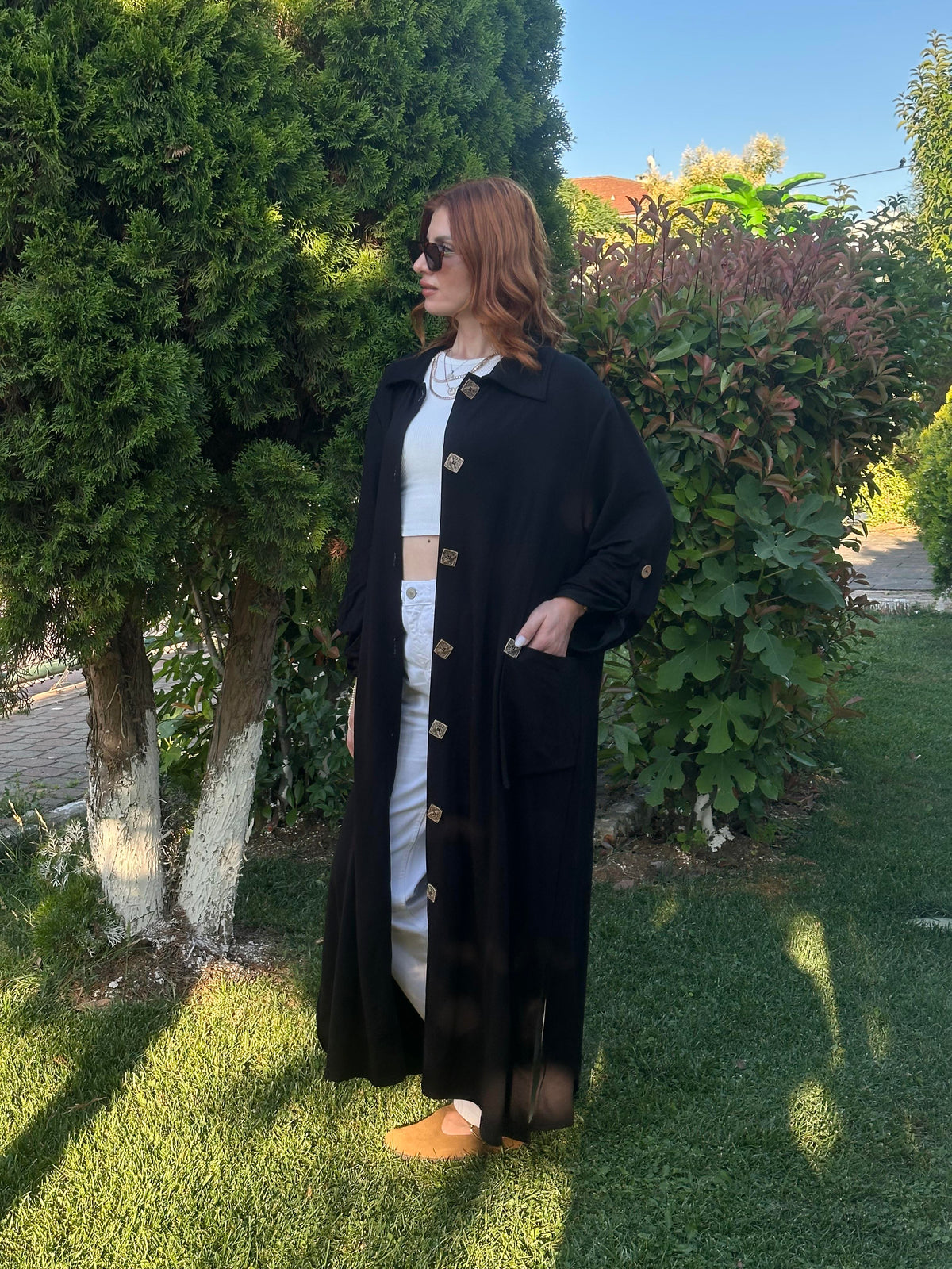AHŞAP DÜĞMELİ PAMUK PENYE KAP SİYAH