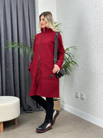 ARMALI İTALYAN BUKLET KABAN BORDO