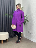 ARMALI İTALYAN BUKLET KABAN MOR