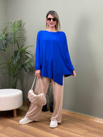 ASİMETRİK BLUZ SAKS