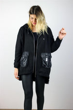 ASİMETRİK KESİM SWEAT CEKET DETAYLI